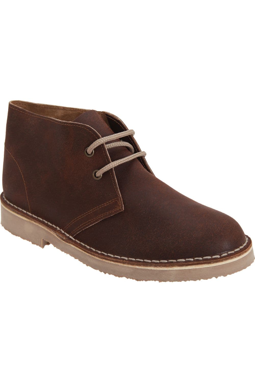 Unlined Distressed Leather Desert Boots
