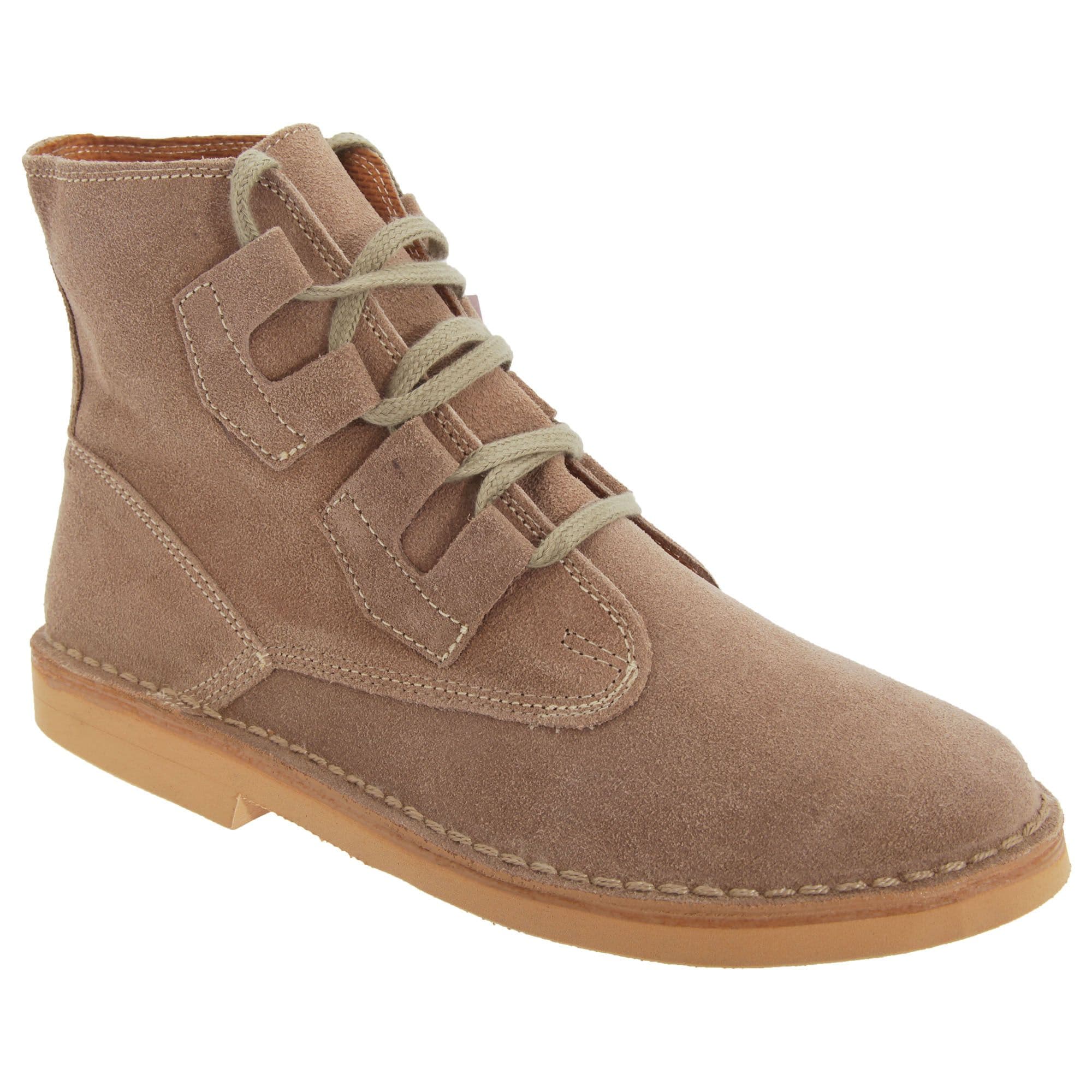 Ghillie Tie Real Suede Desert Boots