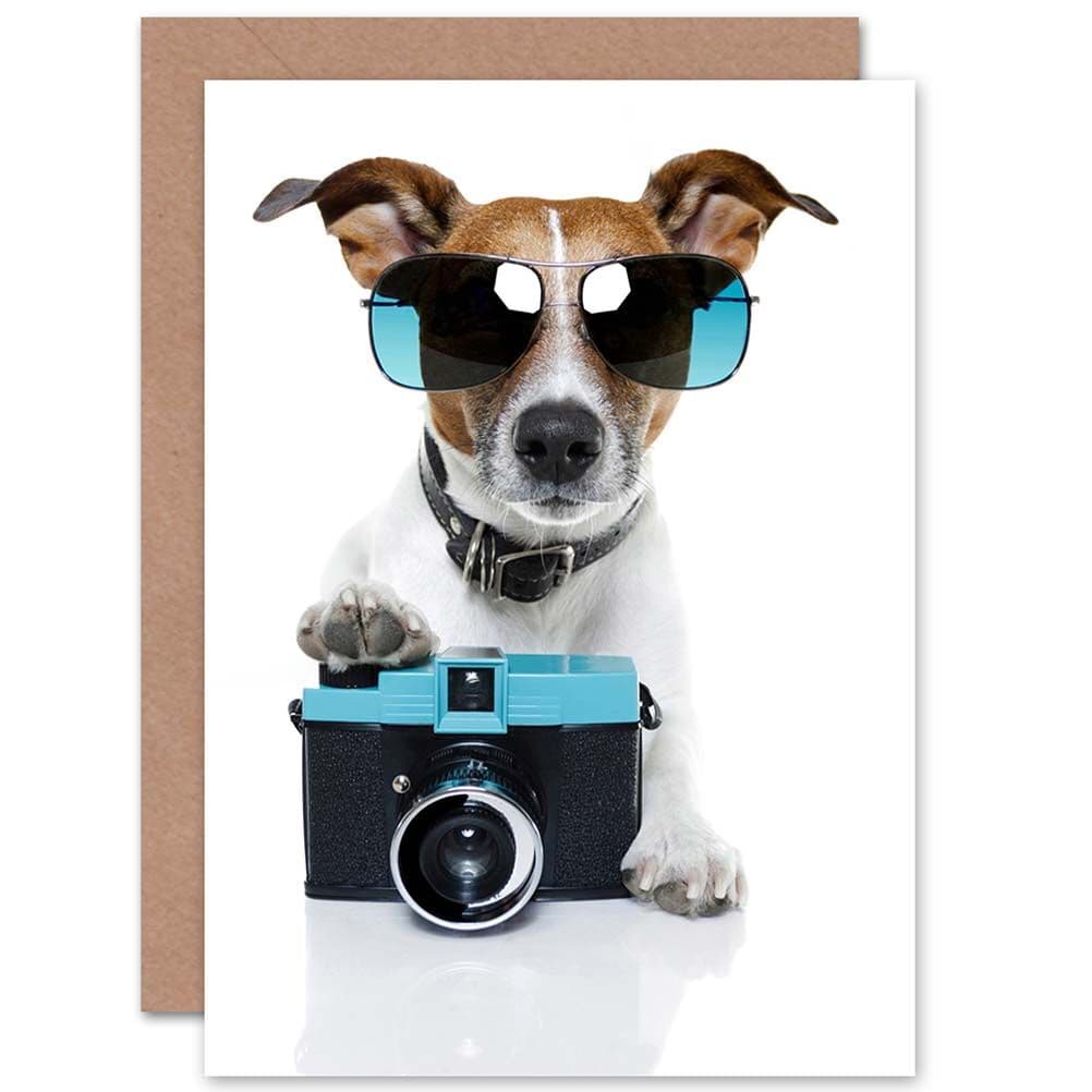 Cool Jack Russell Dog Camera Photo Sunglasses Greetings Card