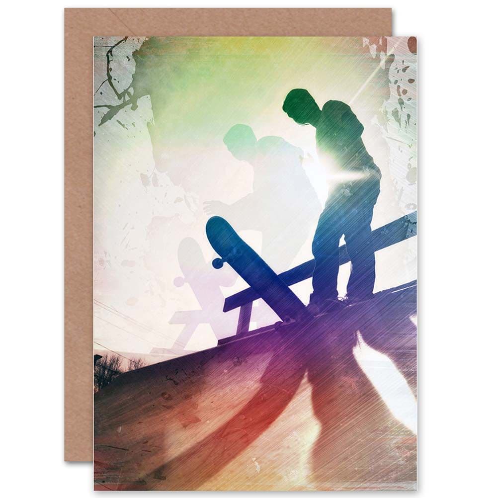 Skateboard Grunge Style Sport Teen Greetings Card
