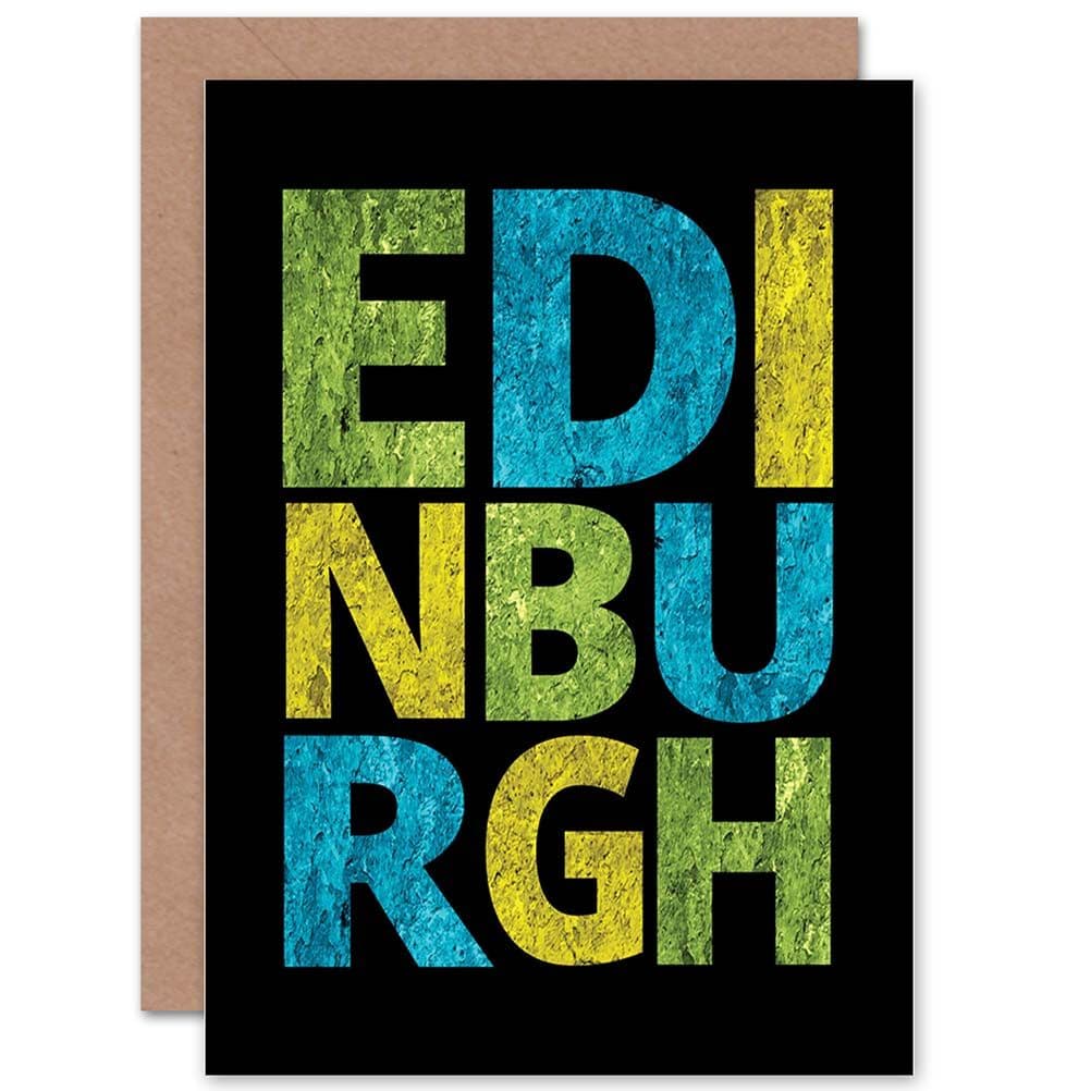Edinburgh Typography Texture Letters Greetings Card