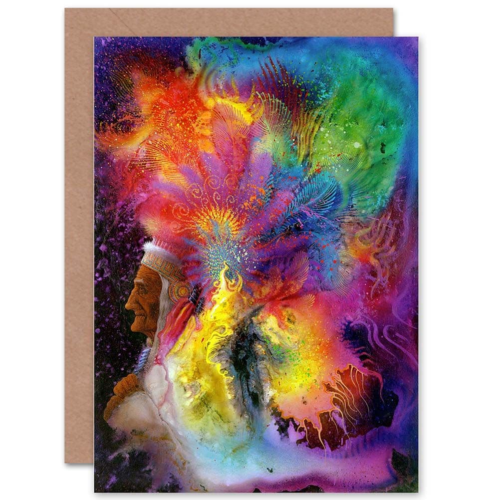 Native American Chief First Nations Greetings Card