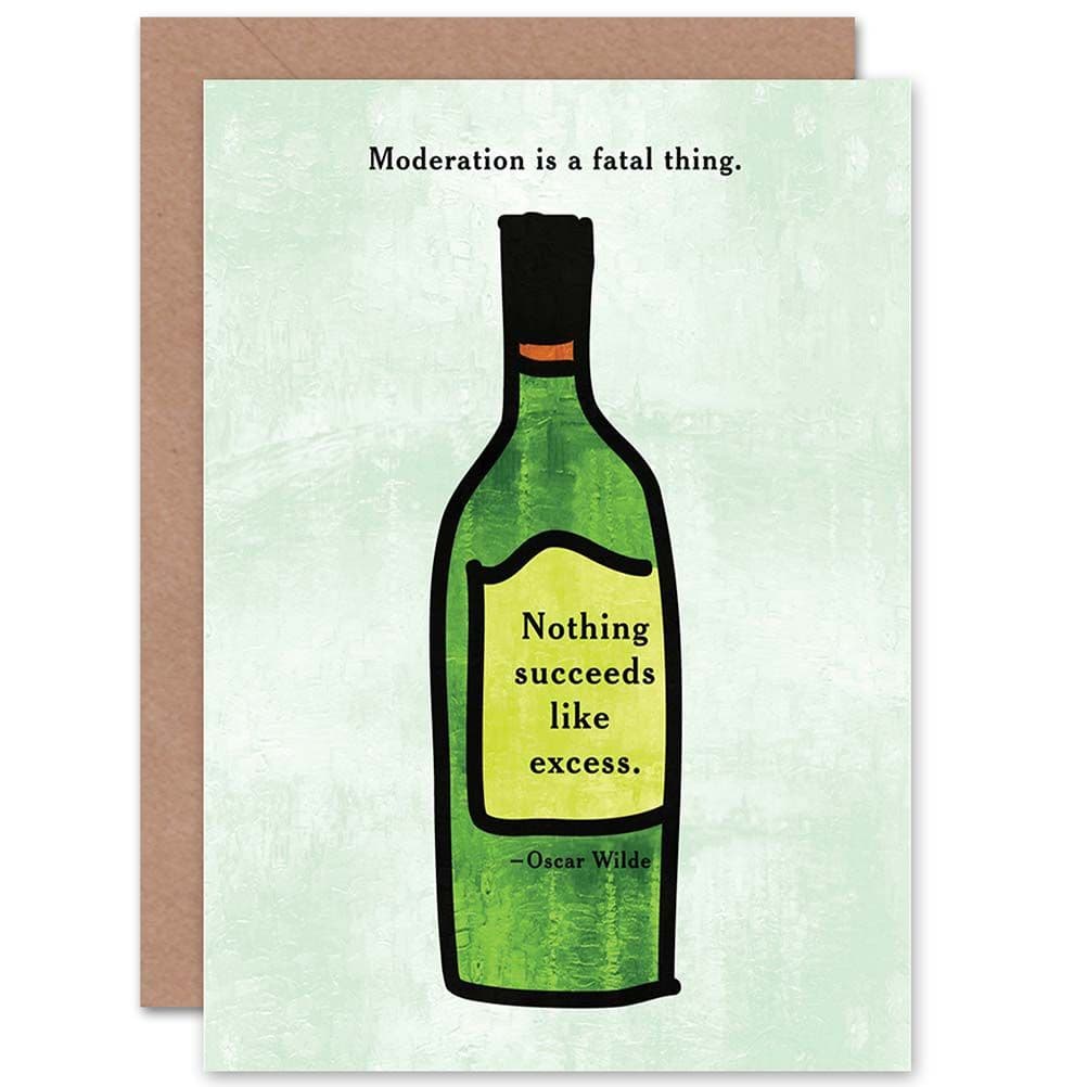 Oscar Wilde Moderation Fatal Thing Excess Wine Greetings Card