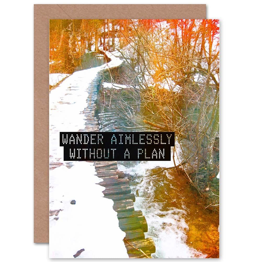 Wander Aimlessly Without Plan Colourful Path Greetings Card