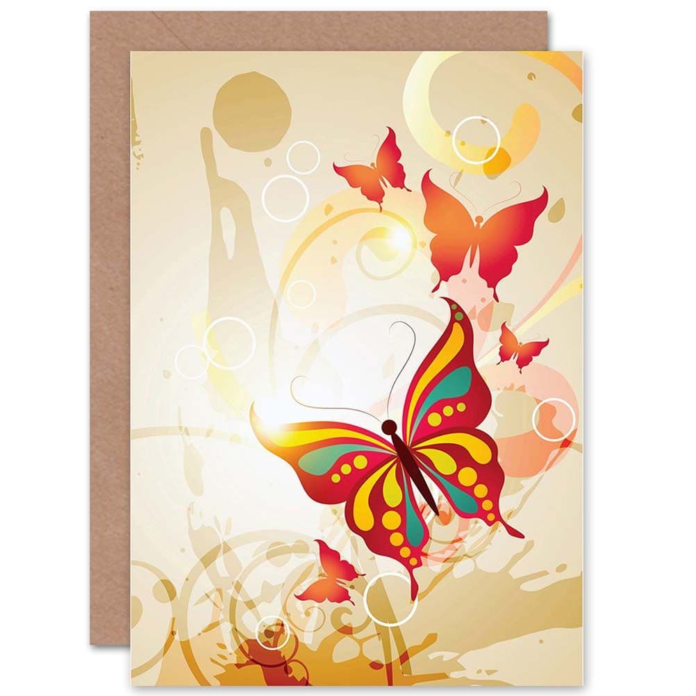 Butterfly Swirl Abstract Design Greetings Card