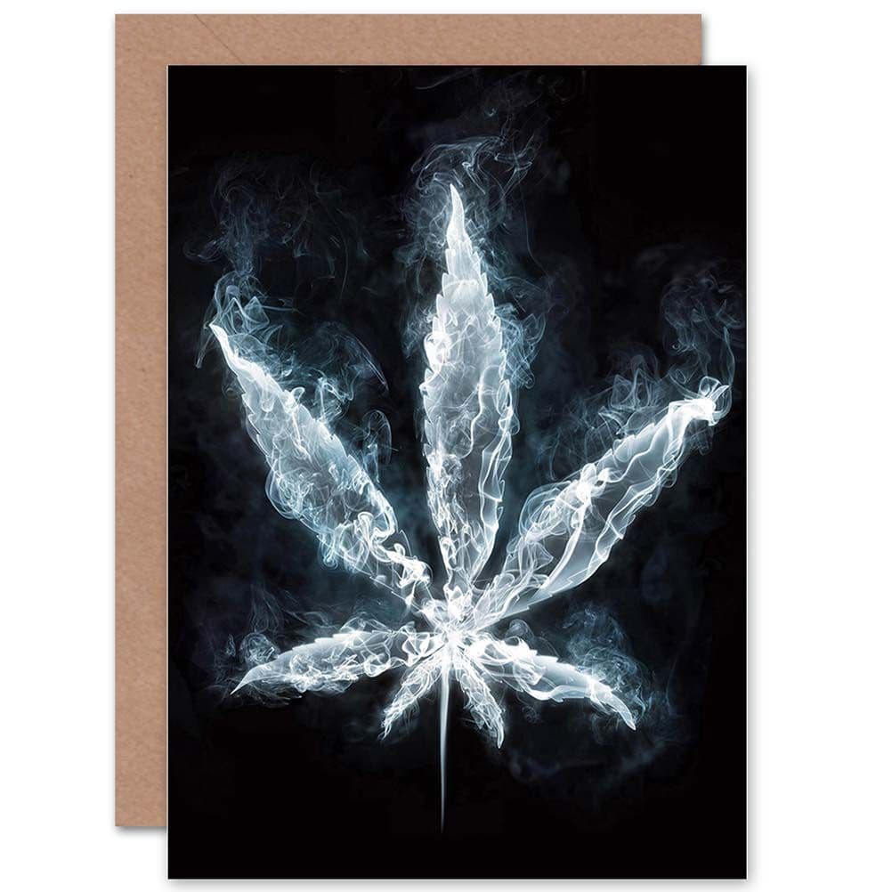 Glowing Hash Leaf Greetings Card