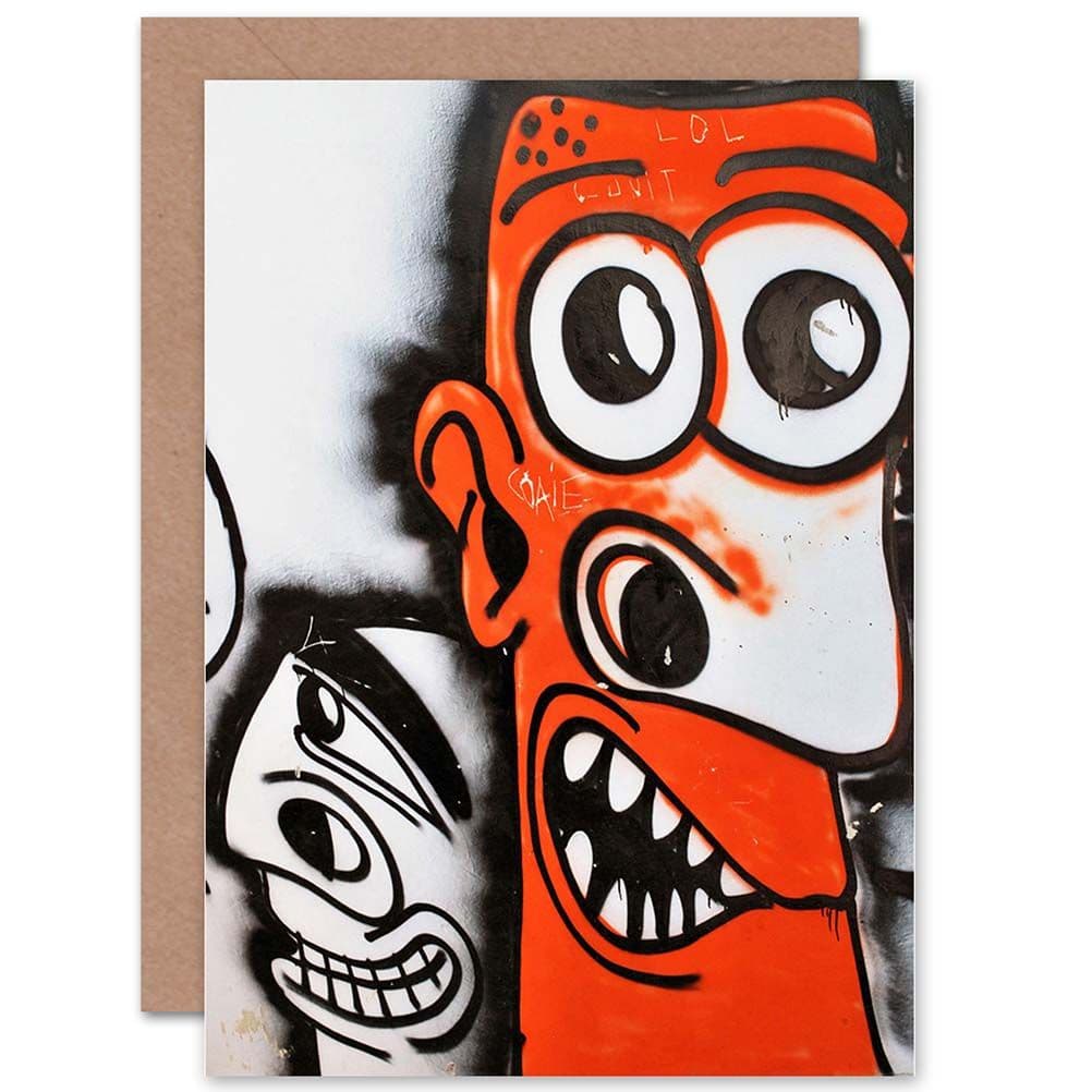 Grafitti Strange Face Greetings Card