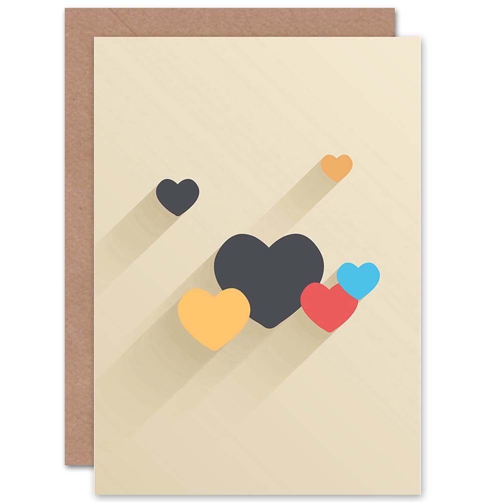 Minamilist Valentines Heart Shadows Greetings Card