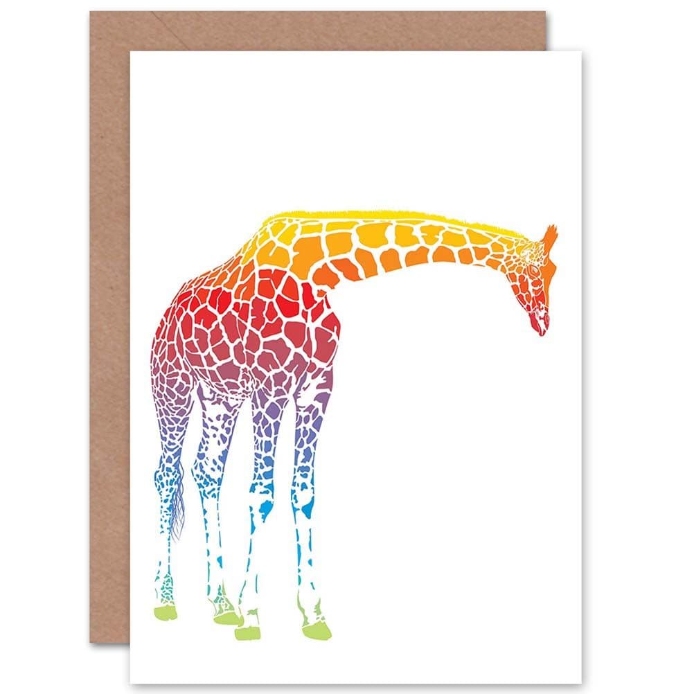 Coloured Giraffe Greetings Card