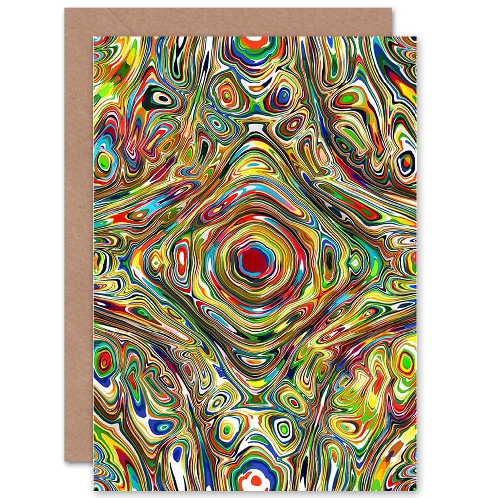Painting Psychedelic Colour Design Greetings Card