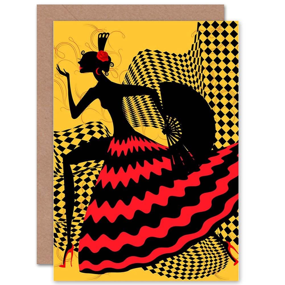 Painting Spanish Flamenco Dancer Design Greetings Card