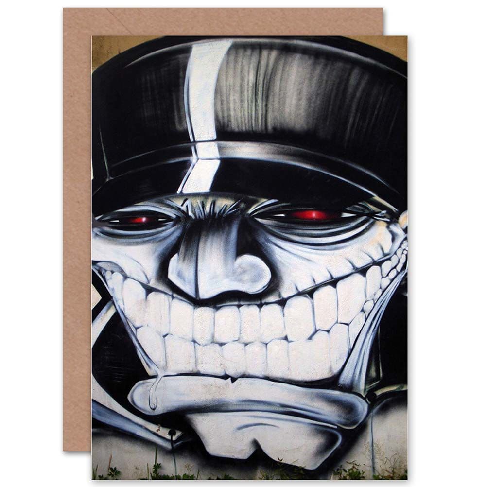 Street Graffiti Grinning Face Eyes Greetings Card