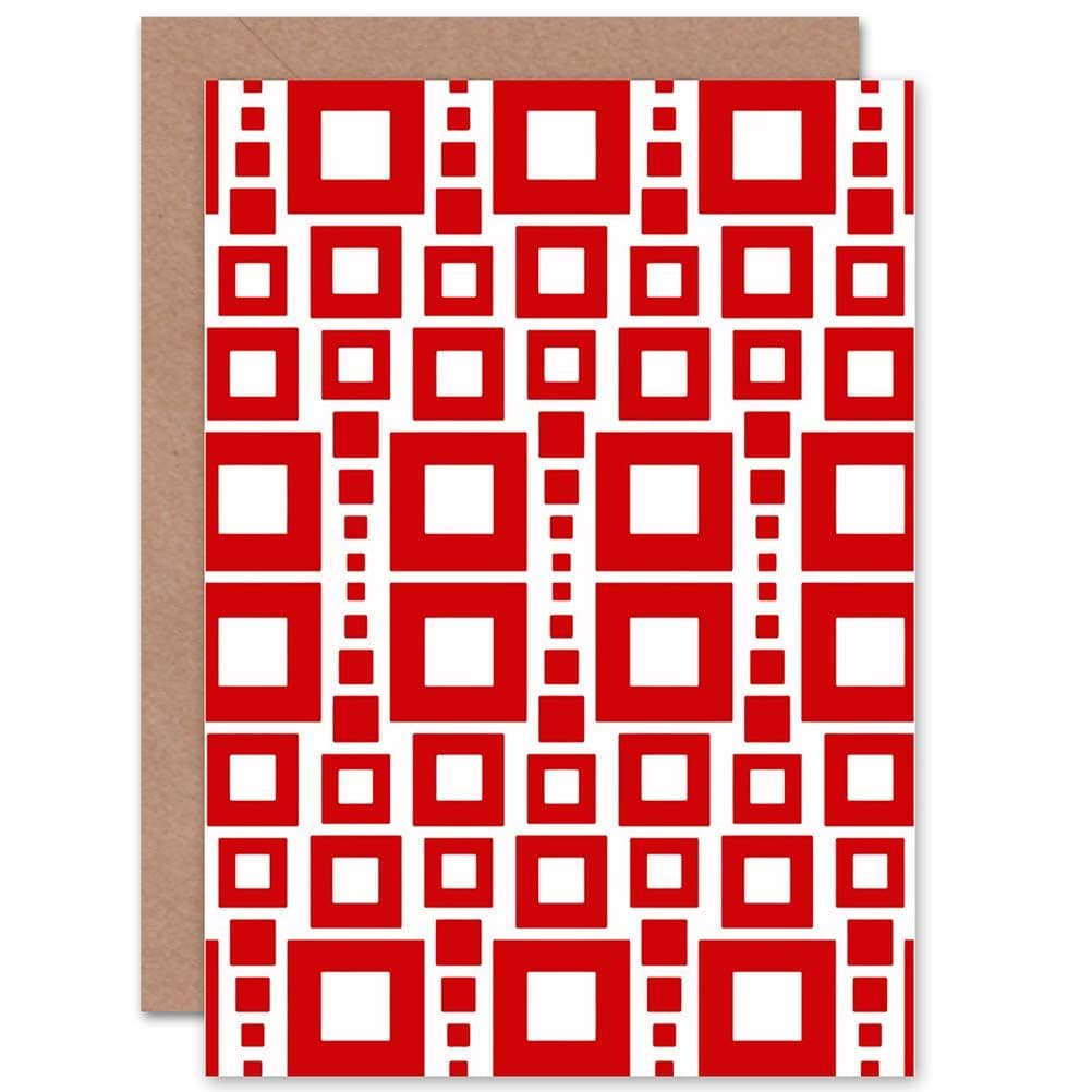 Squares Geometric Pattern Greetings Card