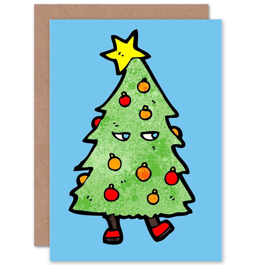 Sneaky Christmas Tree Creepy Christmas Greetings Card