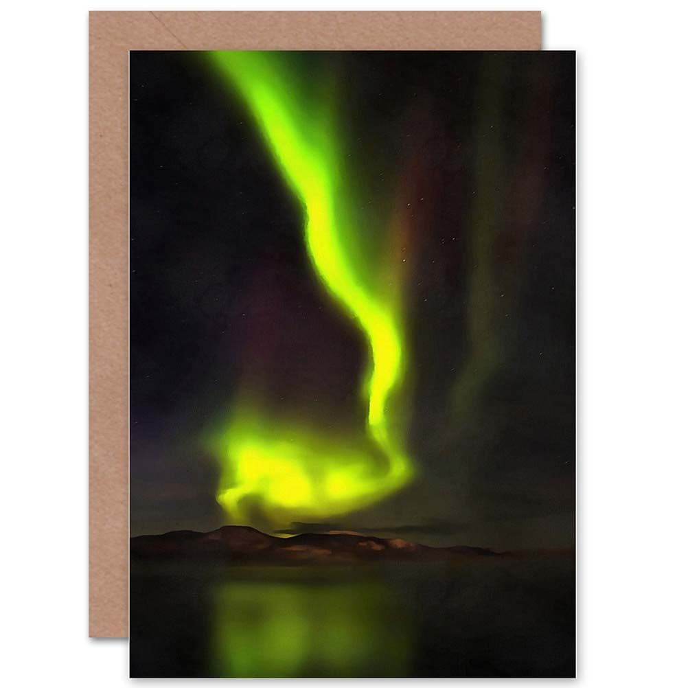 Aurora Borealis Nothernlights Green Photo Birthday Greetings Card