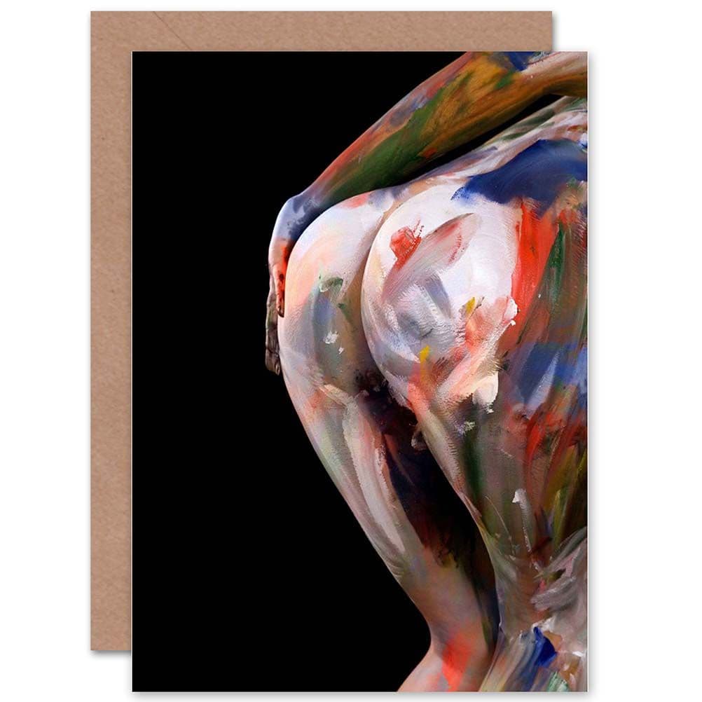 Dt Naked Nude Painted Girl Birthday Greetings Card