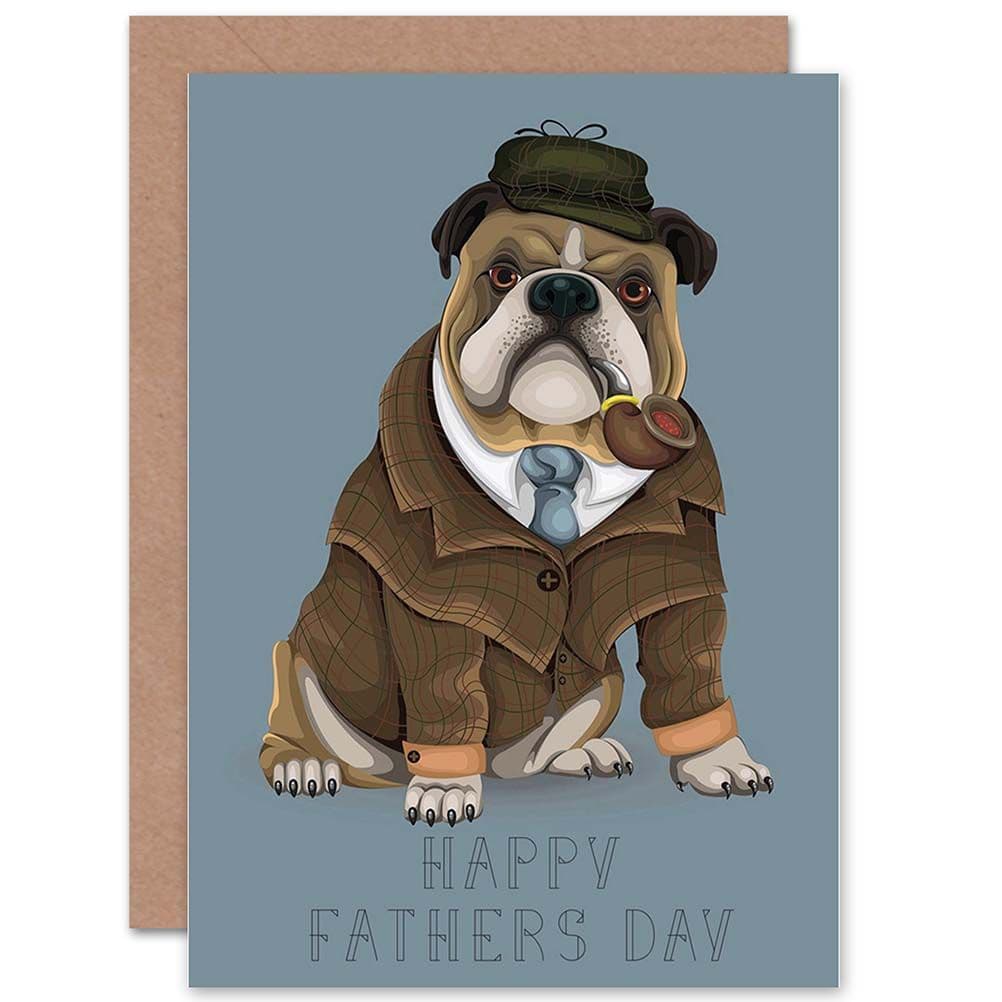 Happy Fathers Day Bulldog Greetings Card