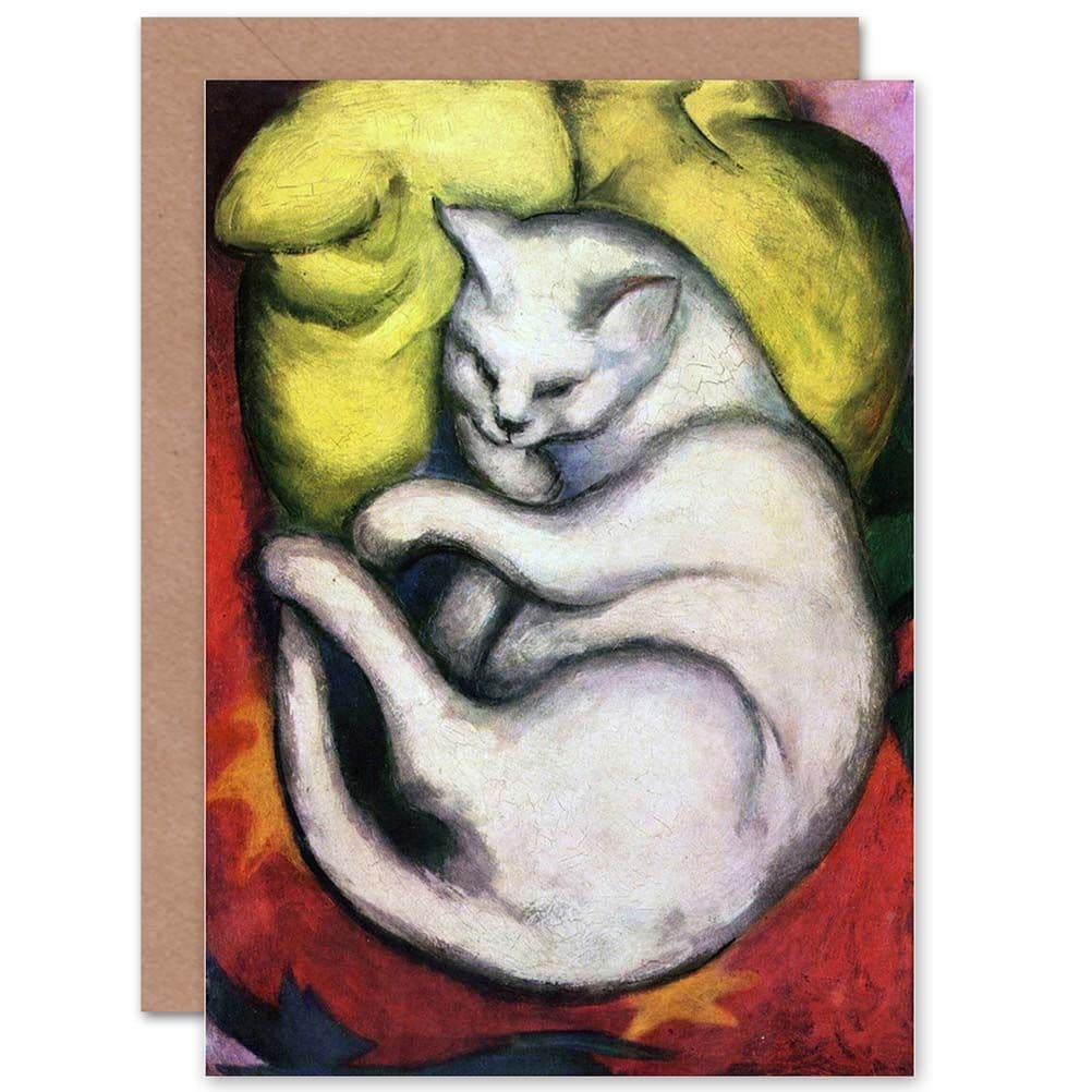 Franz Marc Cat On Cushion Old Master Greetings Card