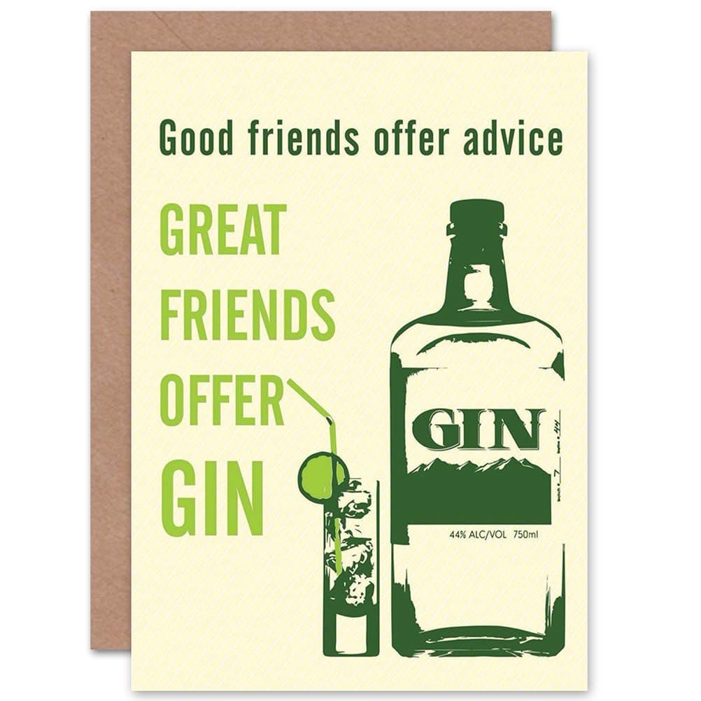 Great Friends Offer Gin Greetings Card