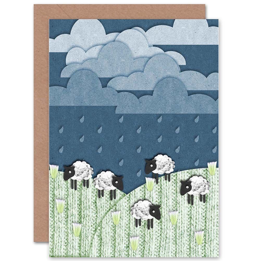 Highland Hill Sheep Craft Animals Birthday Greetings Card