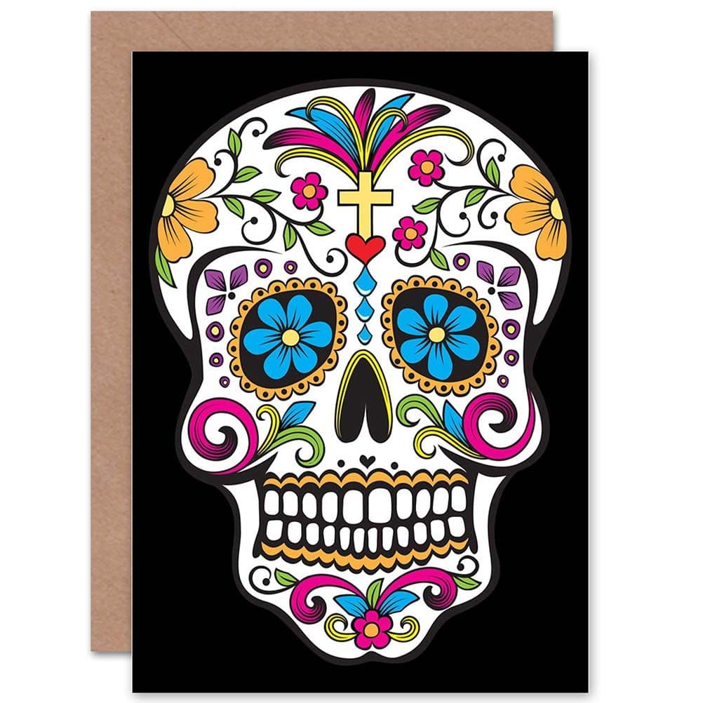 Decorative Skull Day Of The Dead Birthday Greetings Card