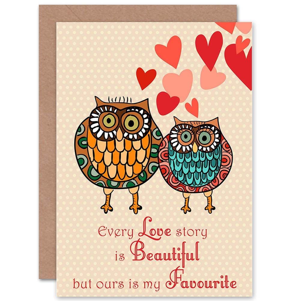 Owls Romance Love Story Favourite Quote Greetings Card