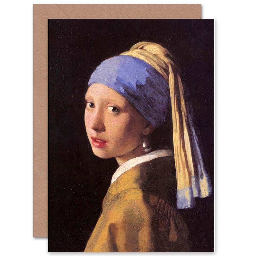 Johannes Vermeer Pearl Earring Old Master Greetings Card