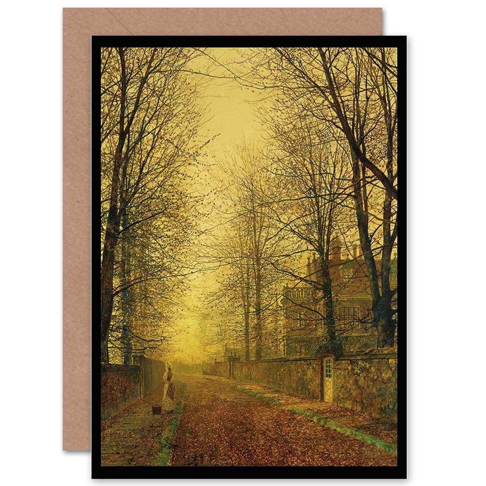 John Atkinson Grimshaw Autumns Glow Greetings Card