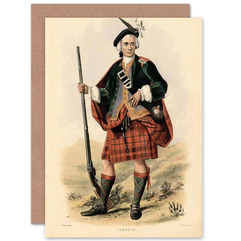 Portrait Highland Clan Scotland Tartan Cameron Greetings Card
