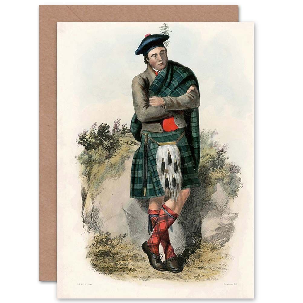 Portrait Highland Clan Scotland Tartan Graham Greetings Card