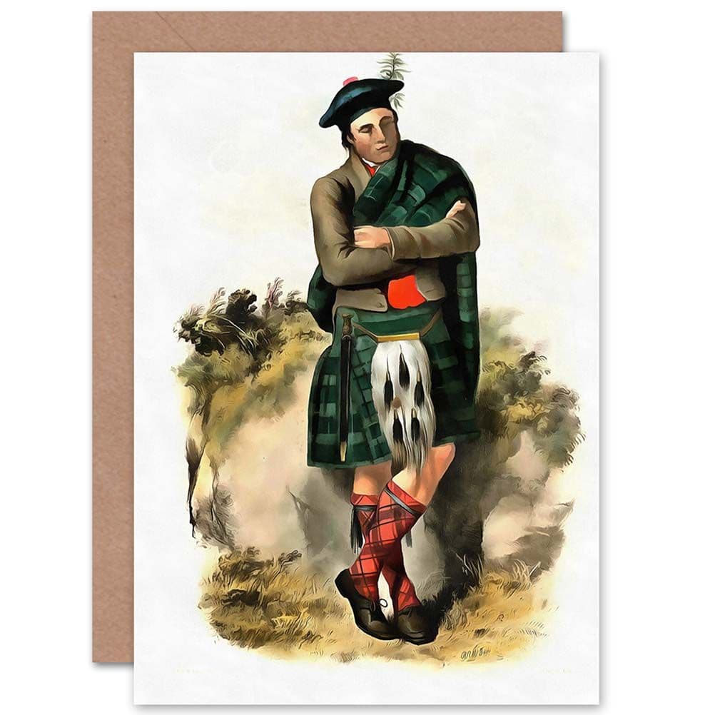 Painting Portrait Highland Clan Scotland Tartan Graham Greetings Card