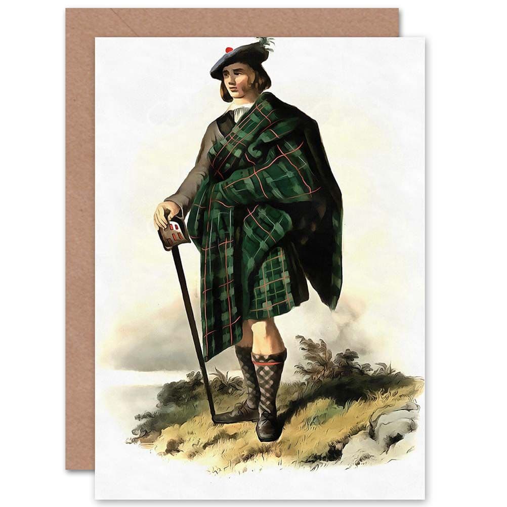Portrait Highland Clan Scotland Tartan Macleod Greetings Card