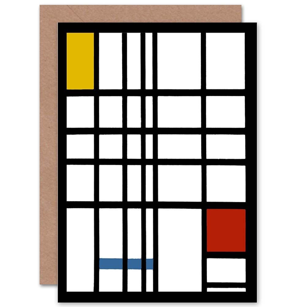 Piet Mondrian Cubes Greetings Card
