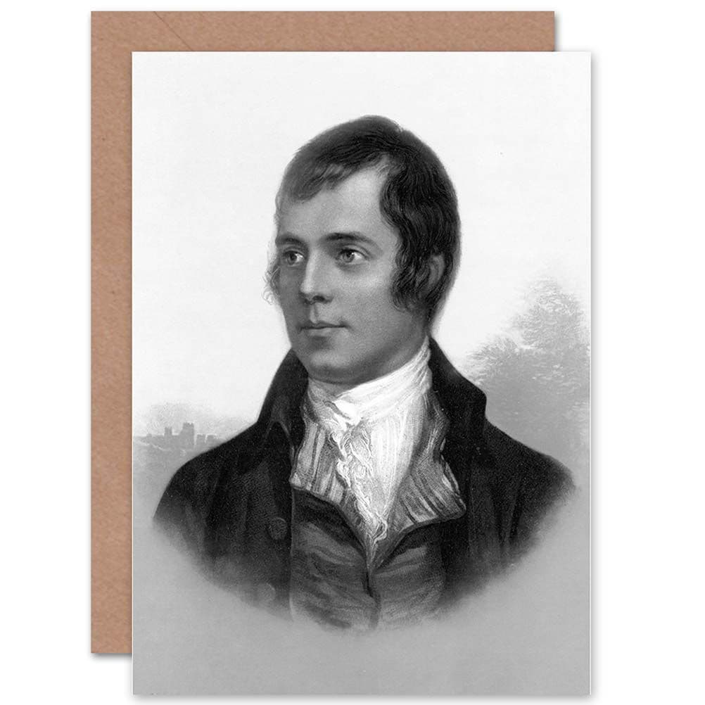 Portrait Of Robert Burns Ayr Scotland Old Bw Photo Greetings Card