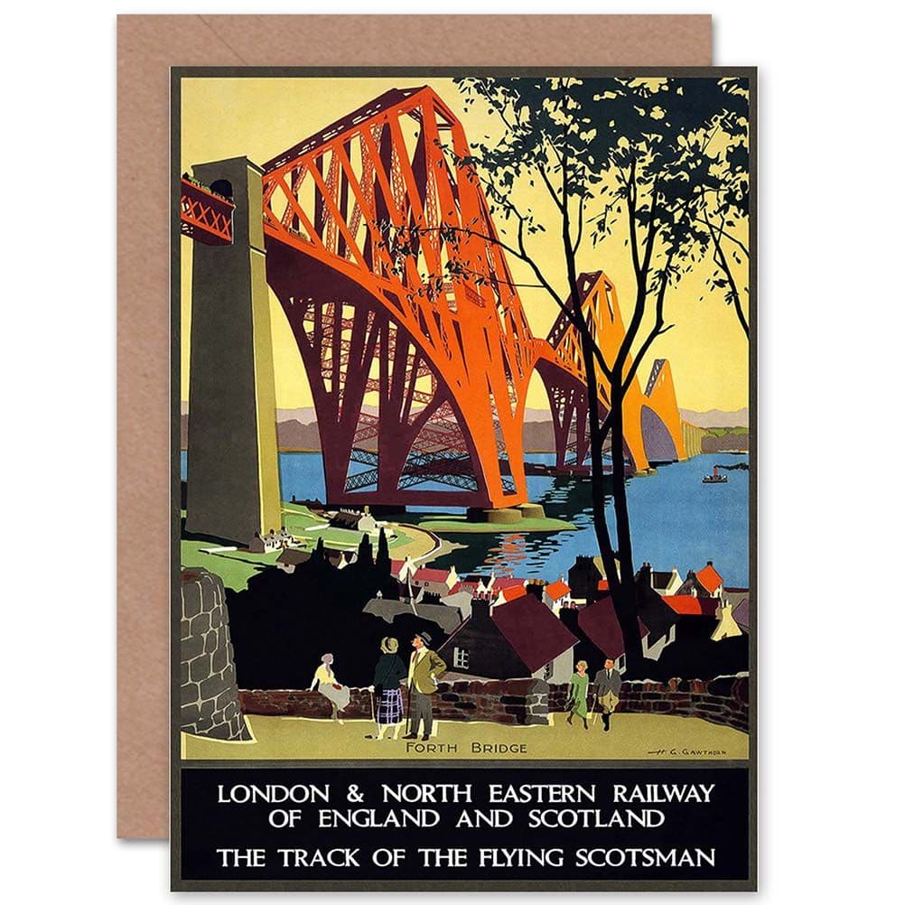 Rail Flying Scotsman Forth Bridge Lner Uk Greetings Card