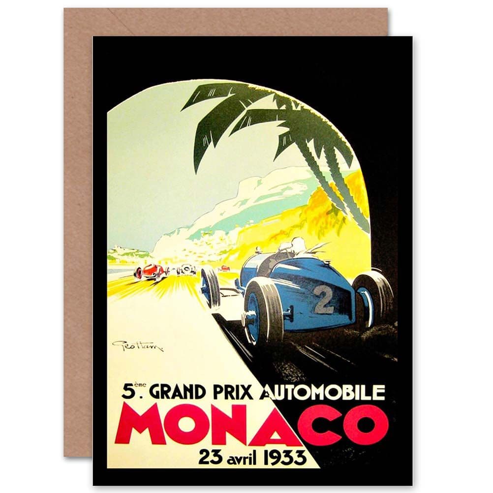 Sport Ad Motor Race Grand Prix Monaco Monte Carlo Greetings Card