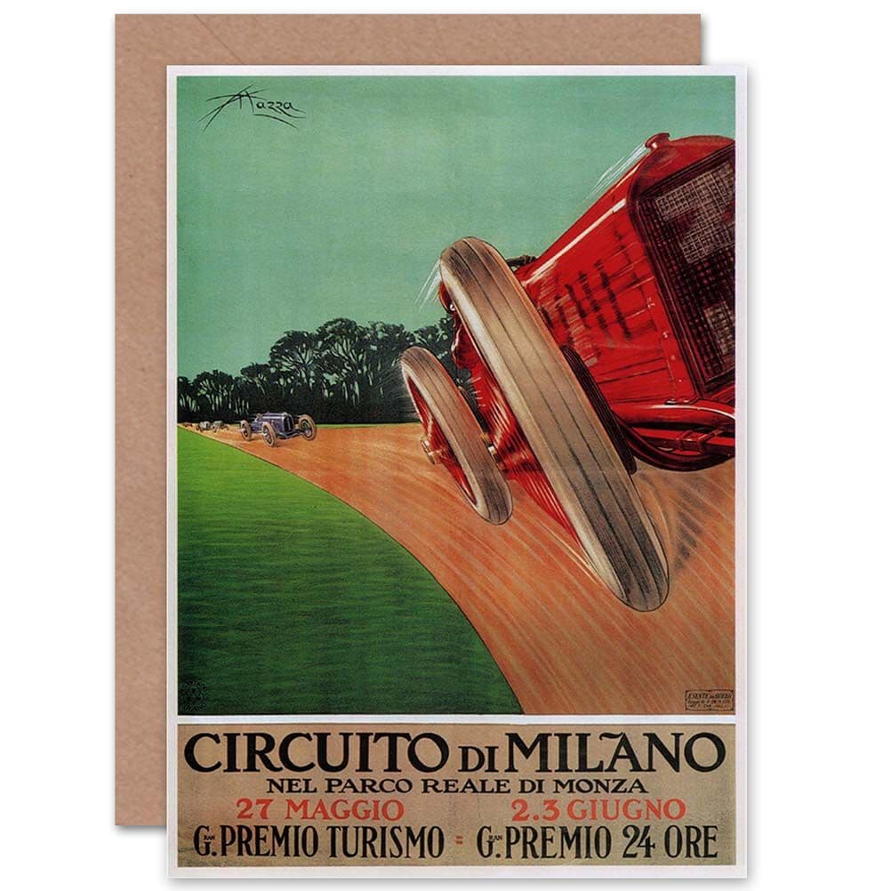 Sport Motor Monza Milan Italy Racing Birthday Greetings Card