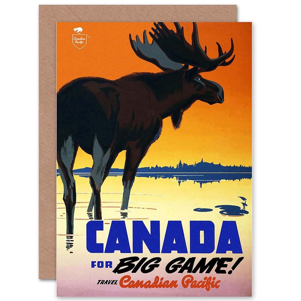 Travel Canadian Pacific Railway Moose Canada Big Game Greetings Card