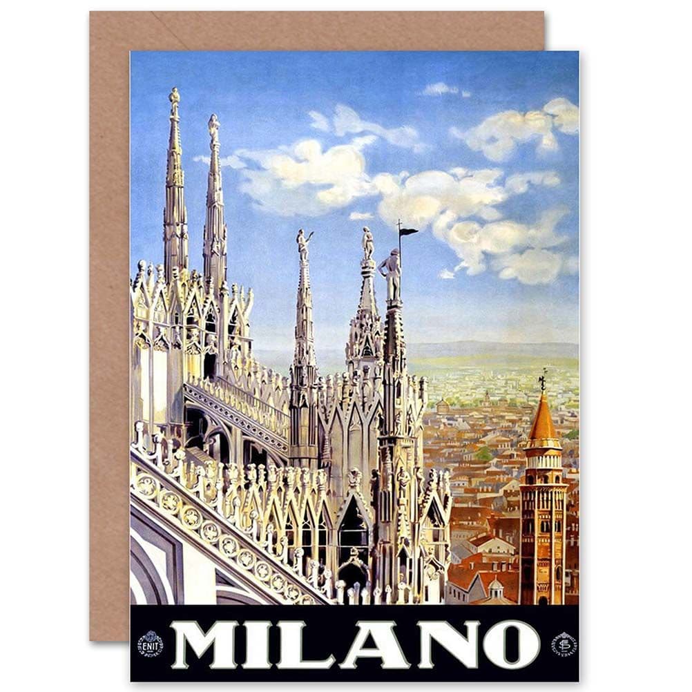 Travel Duomo Cathedral Milan Italy Birthday Greetings Card