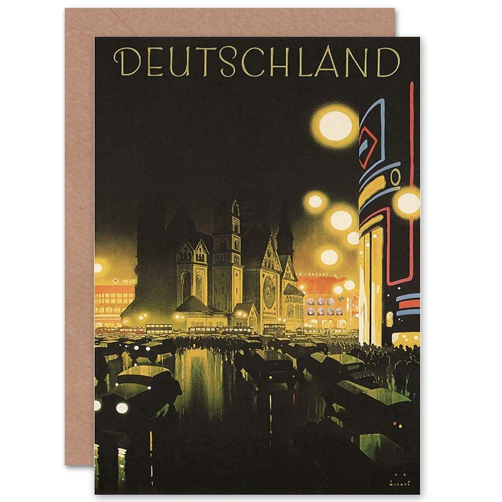Travel Berlin Germany Deutschland Advertising Birthday Greetings Card