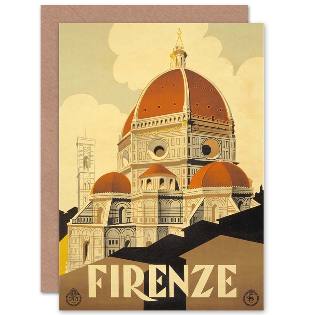 Travel Florence Italy Basilica Santa Maria Fiore Greetings Card