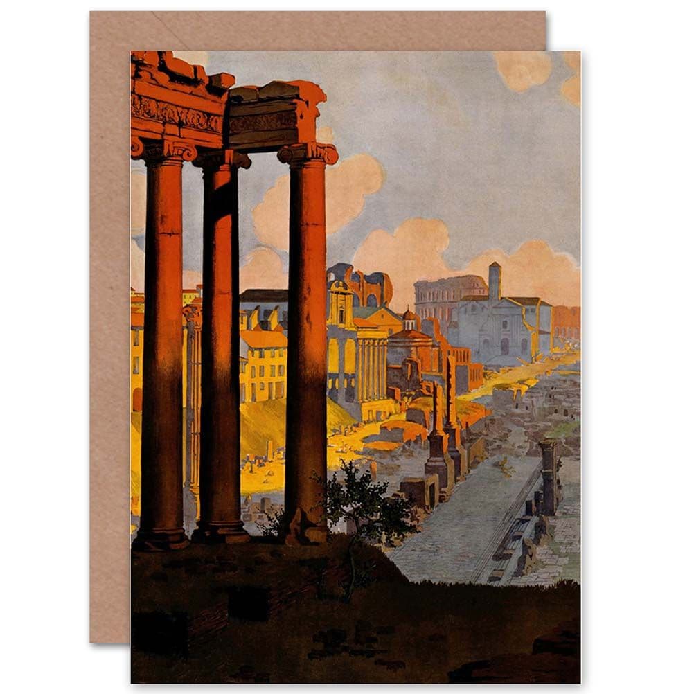 Travel Tourism Rome Italy Forum Roman Ruin New Greetings Card