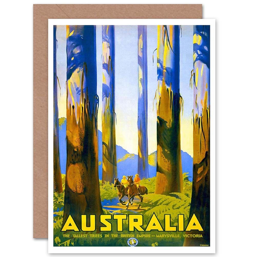 Travel Victoria Australia Tree Horse Nature Greetings Card