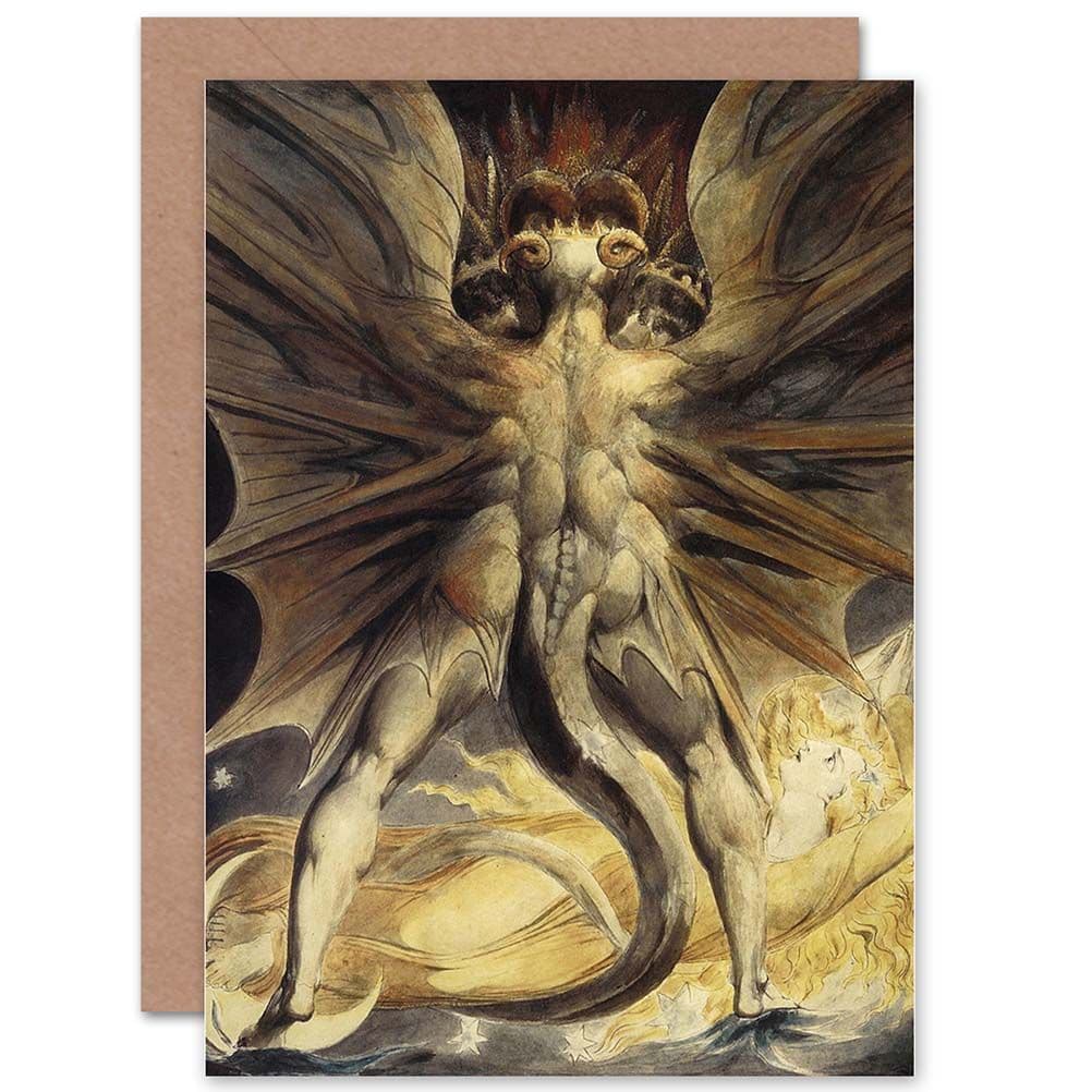 William Blake Dragon Woman Clothed Sun 1805 Greetings Card