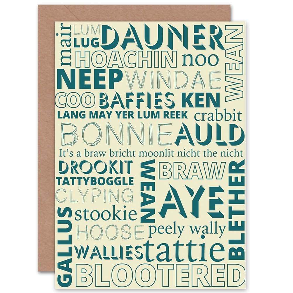 Scottish Words Phrases Scots Fun Scotland Greetings Card