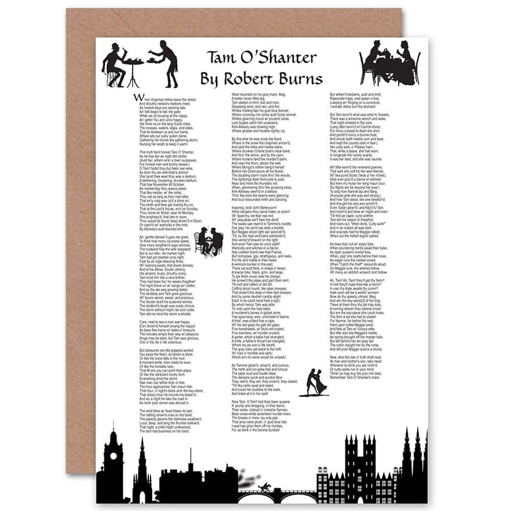 Robert Burns Poem Lyrics Tam OShanter Scotland Greetings Card