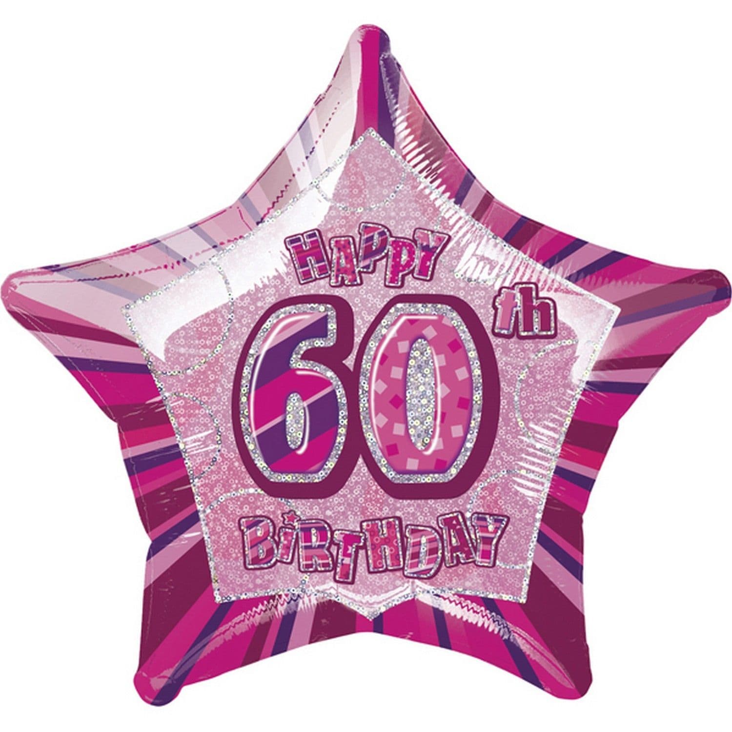 Happy 60th Birthday Star Foil Balloon