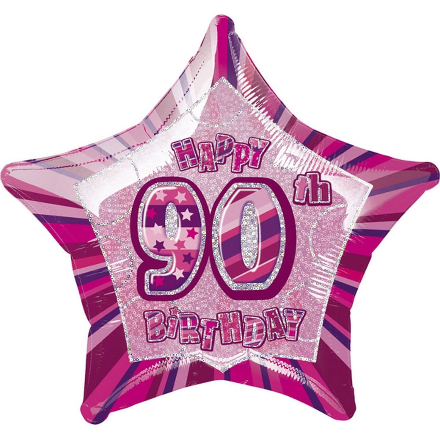 Happy 90th Birthday Star Foil Balloon