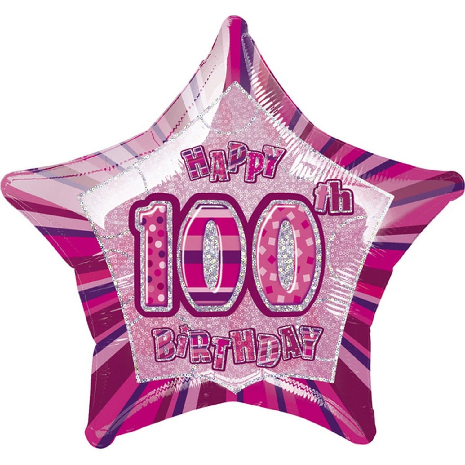 Happy 100th Birthday Star Foil Balloon
