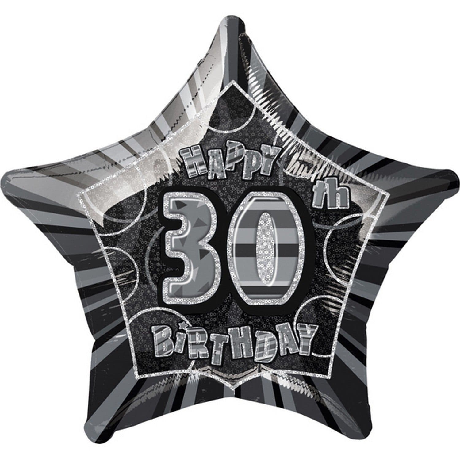 Happy 30th Birthday Star Foil Balloon